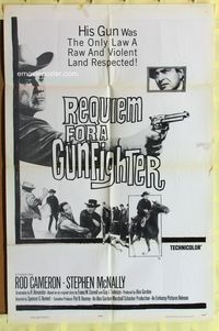3e606 REQUIEM FOR A GUNFIGHTER white style one-sheet movie poster '65 Rod Cameron