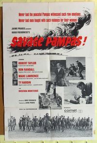 3e647 SAVAGE PAMPAS one-sheet poster '67 Hugo Fregonese, Robert Taylor as cowboy in South America!