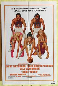 3e659 SEMI-TOUGH one-sheet movie poster '77 Burt Reynolds, Kris Kristofferson, sexy football art!