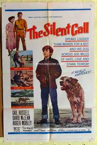 3e685 SILENT CALL one-sheet movie poster '61 Gail Russell, David McLean, Pete, the Dog of Flanders!