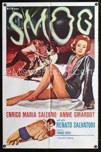 3e703 SMOG one-sheet movie poster '62 Italian Franco Rossi, sexy Annie Girardot!
