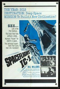 3e719 SPACEFLIGHT IC-1 one-sheet '65 sci-fi, frozen humans are used to build a new civilization!
