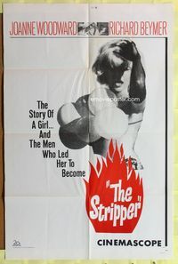 3e762 STRIPPER military one-sheet '63 the story of the men who led sexy Woodward to be a stripper!