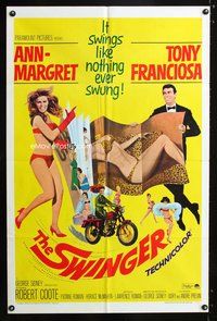 3e786 SWINGER Int'l 1sheet '66 sexy Ann-Margret, Tony Franciosa, it swings like nothing ever swung!