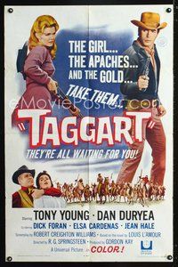 3e799 TAGGART one-sheet movie poster '64 cowboy Tony Young, Dan Duryea, Louis L'Amour, western!