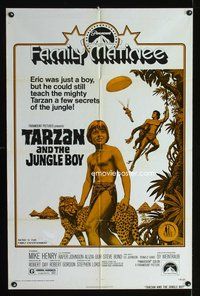 3e811 TARZAN & THE JUNGLE BOY one-sheet poster R74 could Mike Henry find him in the wild jungle?