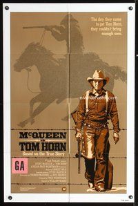 3e862 TOM HORN int'l one-sheet '80 they couldn't bring enough men to bring Steve McQueen down!