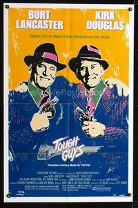 3e873 TOUGH GUYS one-sheet '86 great artwork of partners in crime Burt Lancaster & Kirk Douglas!
