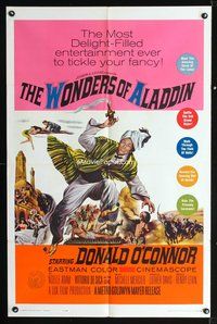 3e979 WONDERS OF ALADDIN 1sheet '61 Mario Bava's Le Meraviglie di Aladino, art of Donald O'Connor!