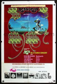 3e986 YESSONGS one-sheet movie poster '75 great wild Roger Dean fantasy artwork!