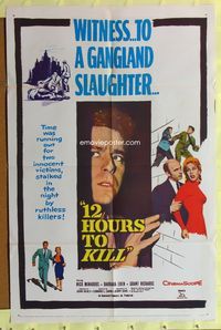 3f006 12 HOURS TO KILL 1sheet '60 Barbara Eden, Nico Minardos, time was running out for two victims!