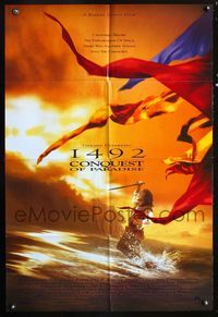 3f008 1492 CONQUEST OF PARADISE DS int'l one-sheet '92 Ridley Scott, Gerard Depardieu, cool image!