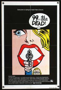 3f013 99 & 44/100% DEAD style A one-sheet movie poster '74 John Frankenheimer, cool pop art image!