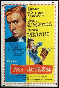 3f018 ACTRESS one-sheet movie poster '53 Jean Simmons, cool close-up art of Spencer Tracy!