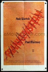 3f033 ANDY WARHOL'S FRANKENSTEIN 1sheet '74 Paul Morrissey, Joe Dallessandro, great stitches image!