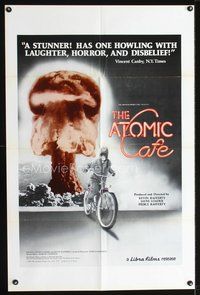 3f051 ATOMIC CAFE one-sheet movie poster '82 great colorful nuclear bomb explosion image!