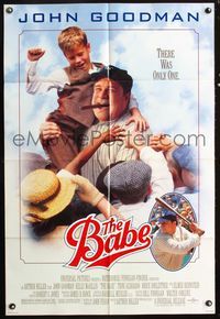 3f055 BABE DS one-sheet movie poster '92 great image of John Goodman as Ruth, baseball!