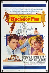 3f057 BACHELOR FLAT one-sheet movie poster '62 sexy Tuesday Weld & Richard Beymer close up!