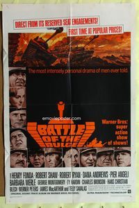3f069 BATTLE OF THE BULGE one-sheet poster '66 Henry Fonda, Robert Shaw, cool Thurston tank art!