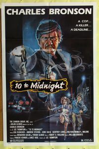 3g003 10 TO MIDNIGHT one-sheet movie poster '83 cool action art of detective Charles Bronson!