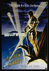 3g010 74TH ANNUAL ACADEMY AWARDS one-sheet poster '02 really great Alex Ross art of Oscar as Batman!