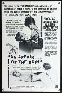 3g017 AFFAIR OF THE SKIN one-sheet movie poster '63 sexy Viveca Lindfors, Kevin McCarthy, sex drama!