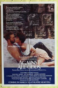 3g018 AGAINST ALL ODDS advance one-sheet movie poster '84 Jeff Bridges, Rachel Ward, James Woods