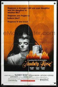 3g050 AUDREY ROSE one-sheet movie poster '77 Susan Swift, Anthony Hopkins, really creepy image!