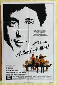 3g051 AUTHOR! AUTHOR! one-sheet '82 great image of Al Pacino w/kids, Dyan Cannon, Tuesday Weld