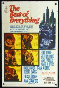 3g087 BEST OF EVERYTHING one-sheet '59 Hope Lange, Stephen Boyd, nakedly exposes the female jungle!