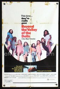 3g092 BEYOND THE VALLEY OF THE DOLLS one-sheet poster '70 Russ Meyer's girls who are old at twenty!