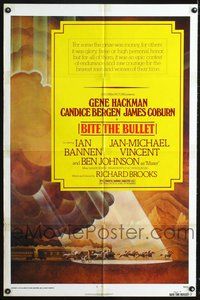 3g106 BITE THE BULLET style 2 1sh '75 different art of Gene Hackman, Candice Bergen & James Coburn!