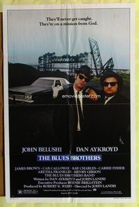 3g125 BLUES BROTHERS one-sheet movie poster '80 John Belushi, Dan Aykroyd