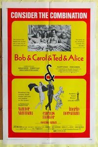 3g126 BOB & CAROL & TED & ALICE/CACTUS FLOWER one-sheet poster '71 romantic comedy double-bill!