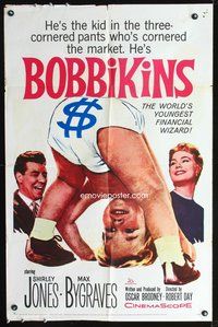 3g127 BOBBIKINS one-sheet movie poster '59 pretty Shirley Jones & diapered baby financial wizard!