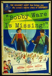 3g128 BOBBY WARE IS MISSING 1sh '55 Neville Brand, Arthur Franz, screen's master story of suspense!