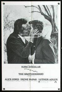 3g141 BROTHERHOOD one-sheet movie poster '68 Kirk Douglas gives the kiss of death to Alex Cord!
