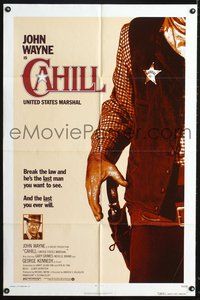 3g151 CAHILL one-sheet poster '73 George Kennedy, classic United States Marshall big John Wayne!