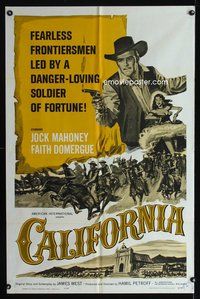 3g153 CALIFORNIA one-sheet movie poster '63 fearless frontiersman Jock Mahoney, Faith Domergue