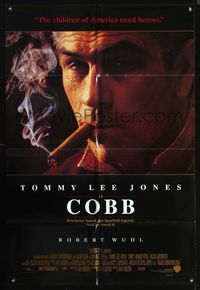 3g184 COBB DS one-sheet movie poster '94 baseball, Lolita Davidovich, Tommy Lee Jones is Ty Cobb!