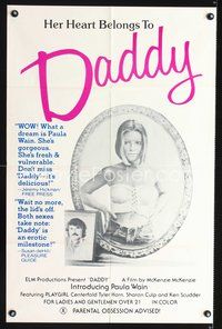 3g201 DADDY one-sheet poster '78 super sexy Paula Wain in halter top, parental obsession advised!