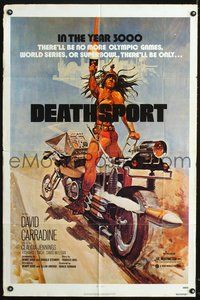 3g214 DEATHSPORT one-sheet '78 David Carradine, great artwork of futuristic battle motorcycle!