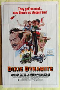 3g226 DIXIE DYNAMITE one-sheet movie poster '76 Warren Oates on chopper with sexy dynamite girls!