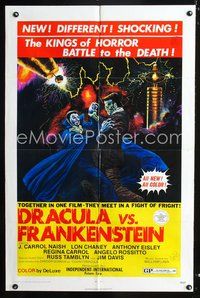 3g231 DRACULA VS. FRANKENSTEIN 1sheet '71 monster art of the kings of horror battling to the death!