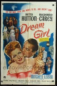 3g233 DREAM GIRL one-sheet '48 Betty Hutton did what every girl wants to do, and doesn't dare!
