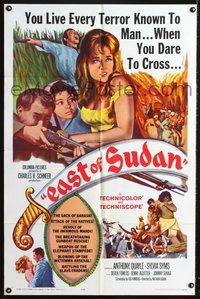 3g240 EAST OF SUDAN one-sheet movie poster '64 Anthony Quayle, Sylvia Syms, first Jenny Agutter!