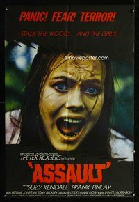 3g392 IN THE DEVIL'S GARDEN English one-sheet '71 Suzy Kendall screams, terror stalks the woods!