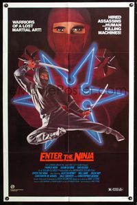 3g249 ENTER THE NINJA one-sheet movie poster '81 human killing machines, cool ninja images!