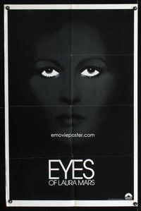 3g257 EYES OF LAURA MARS teaser one-sheet poster '78 creepy glowing eyes of psychic Faye Dunaway!