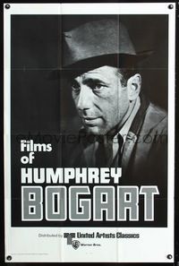 3g273 FILMS OF HUMPHREY BOGART one-sheet movie poster '75 great portrait of Bogart w/fedora!